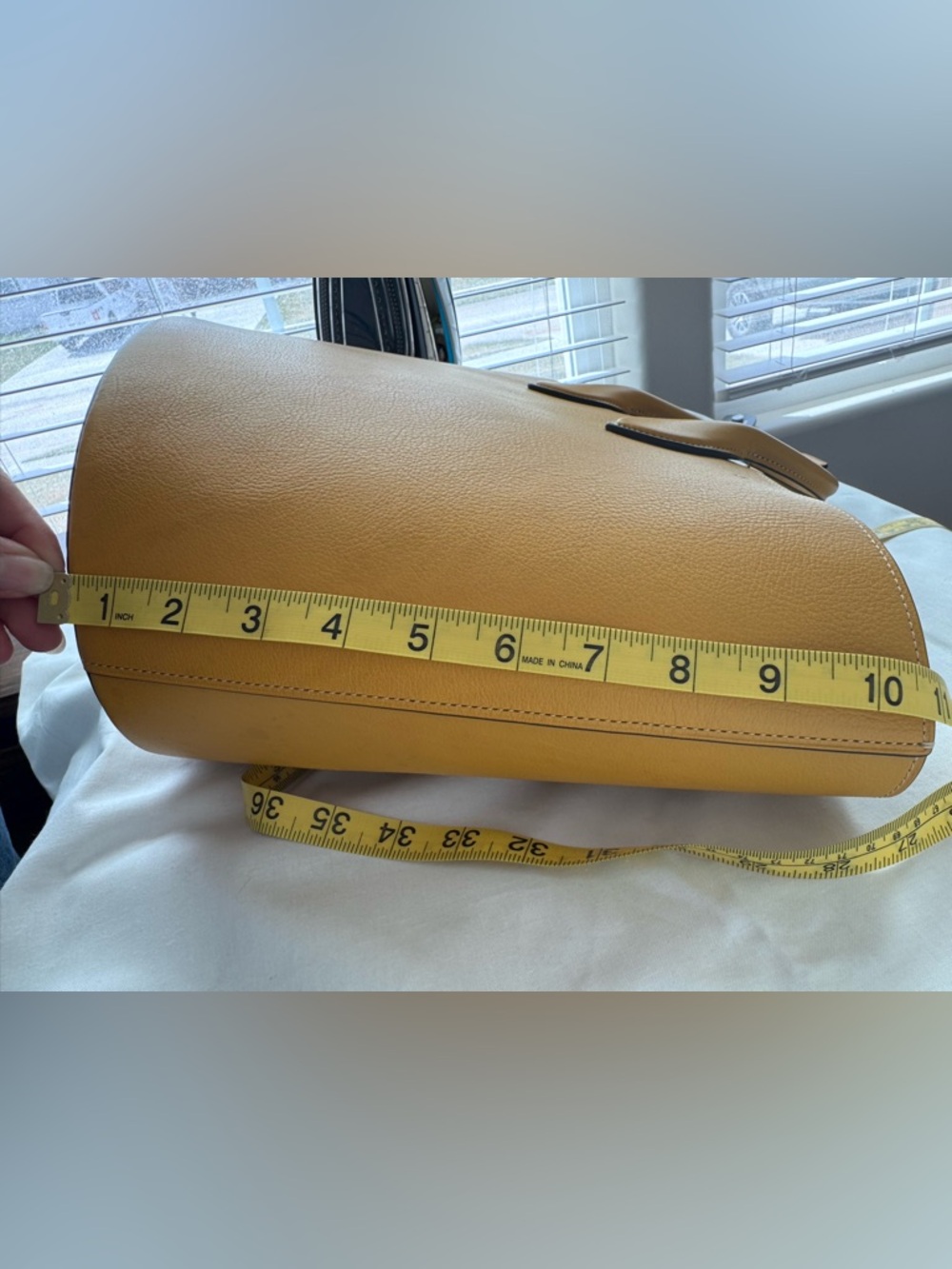 Coach Pebbled Leather Tote in Mustard Gold with two detachable shoulder straps - Picture 14 of 16